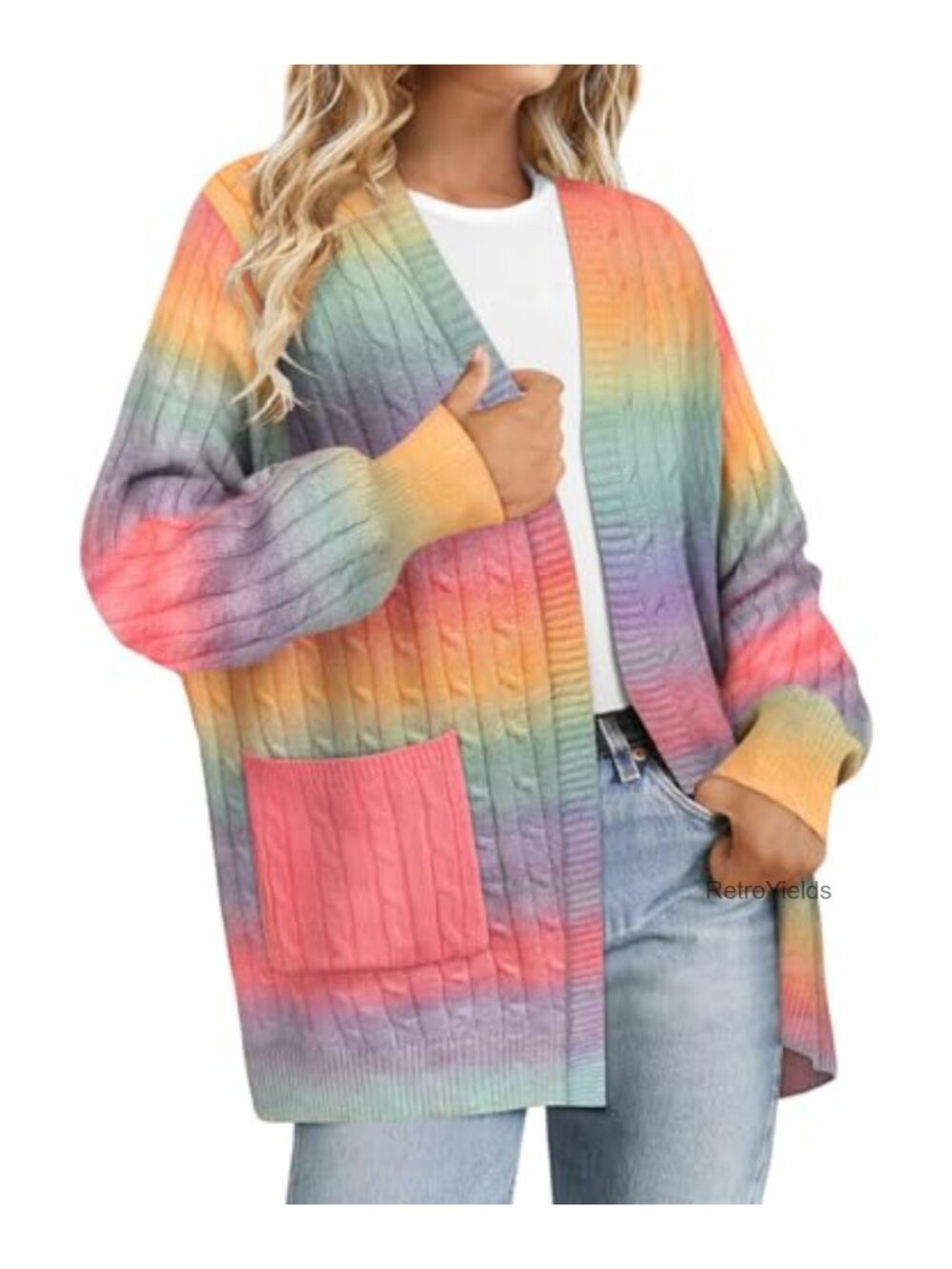 Plus Size Open Front Cardigan Long Sleeve Sweater Coat Oversized